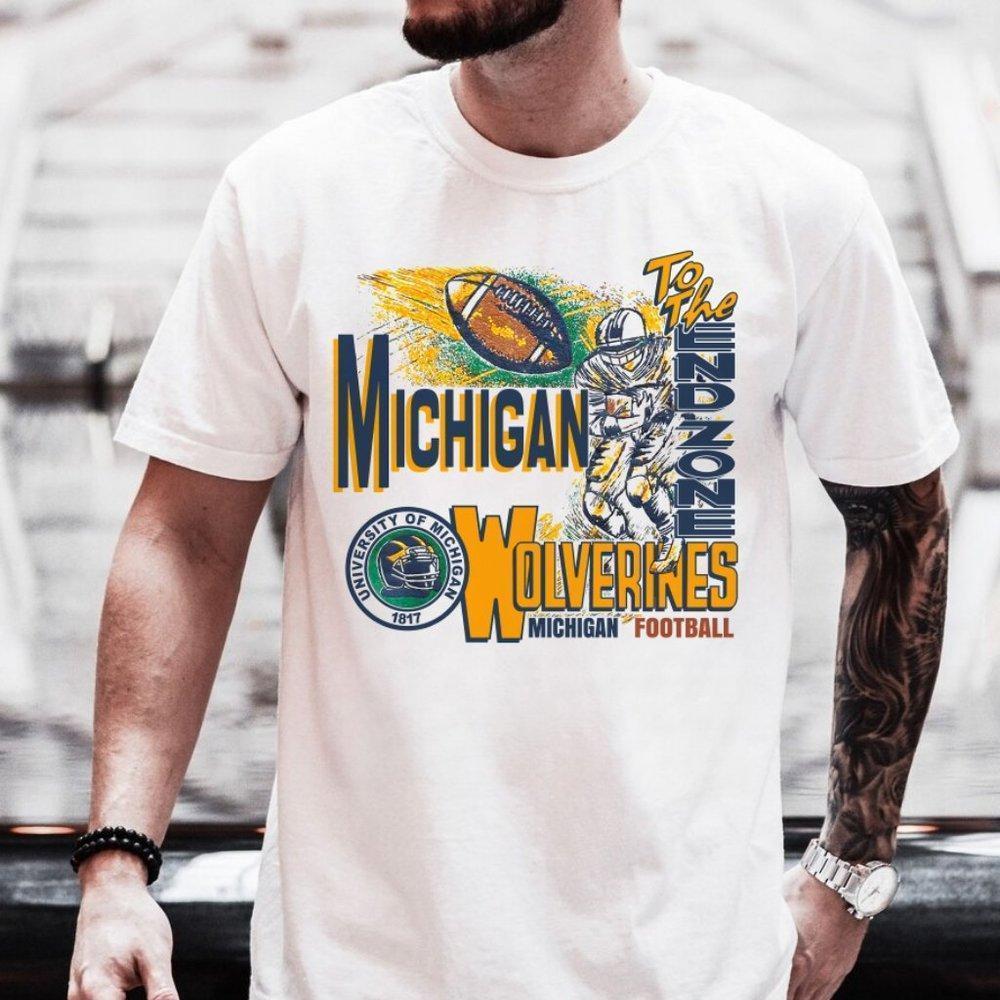 Michigan Wolverines 1817 To The Endzone Tee, Unisex Tee Shirt